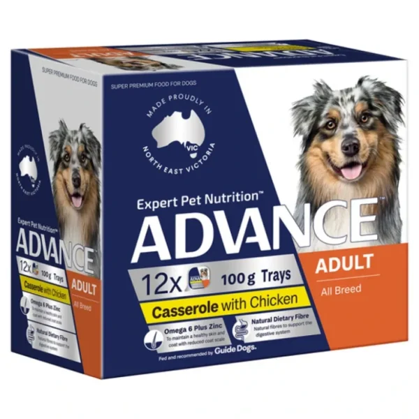 Advance Casserole With Chicken Adult Trays Wet Dog Food 100g x 12 - Pet Home | The Perfect Pet Supplies Shopping Experience