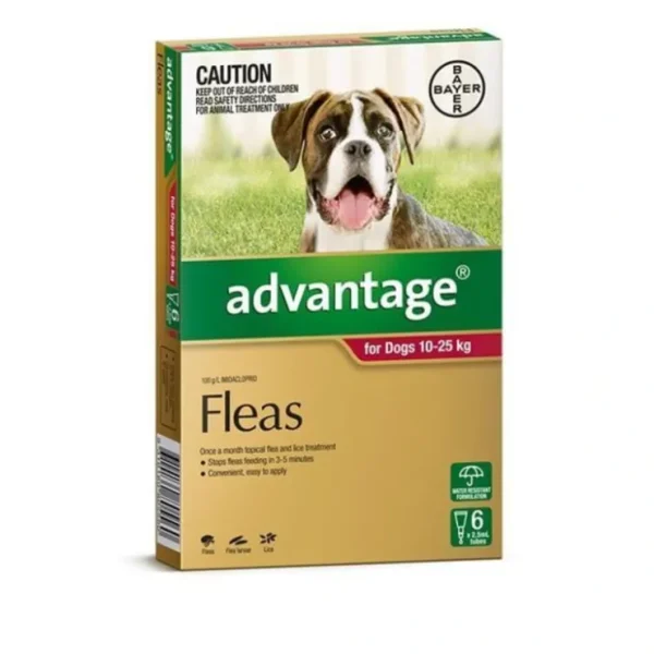 Advantage Red 6pk Dogs 10-25kg - Pet Home | The Perfect Pet Supplies Shopping Experience