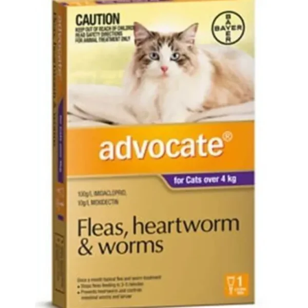 Advocate Cat SINGLE Dose Pack Purple for cats over 4kg - Pet Home | The Perfect Pet Supplies Shopping Experience