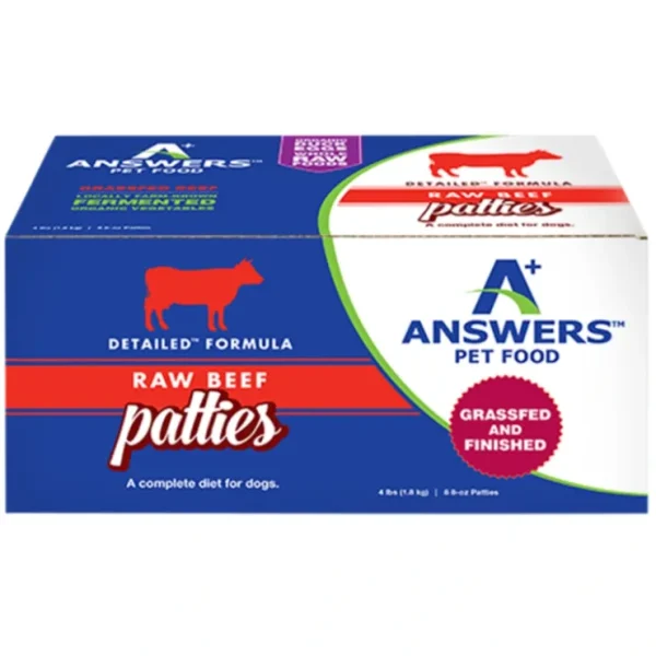 Answers Pet Food Detailed Beef Formula for Dogs - Patties (4 lb) - Pet Home | The Perfect Pet Supplies Shopping Experience