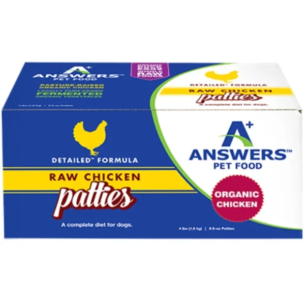 Answers Pet Food Detailed Chicken Formula for Dogs - Patties - Pet Home | The Perfect Pet Supplies Shopping Experience