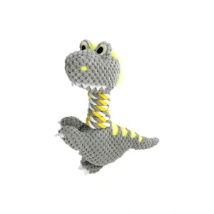 BeOneBreed, Rex the Dino - Grey/Yellow - 16.5" - Plush Dog Toy - Pet Home | The Perfect Pet Supplies Shopping Experience