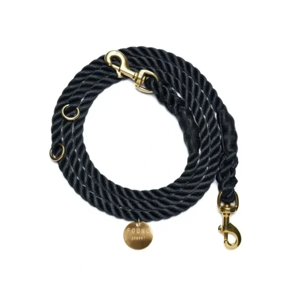 Black Rope Dog Leash Bolt Snaps, Adjustable - Pet Home | The Perfect Pet Supplies Shopping Experience