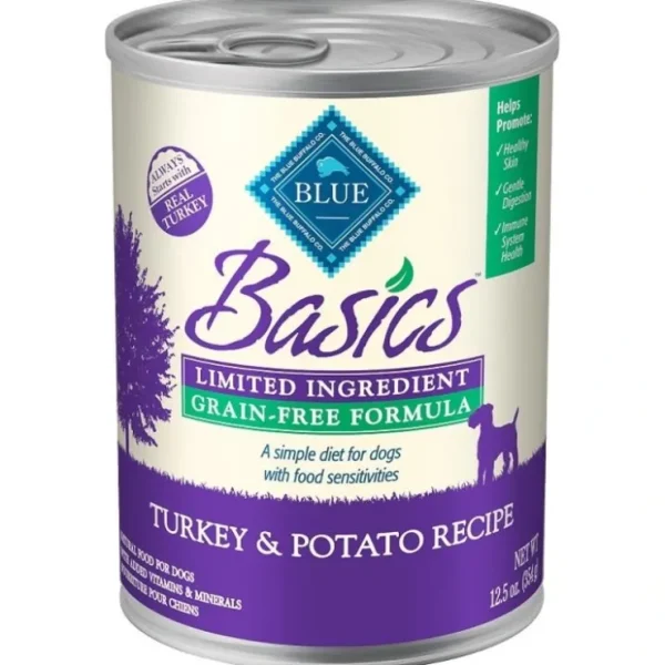 Blue Buffalo Basics Grain Free LID Turkey and Potato Recipe Adult Canned Dog Food - Pet Home | The Perfect Pet Supplies Shopping Experience