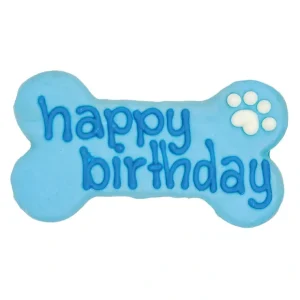 Bosco & Roxy's, Happy Birthday Bone - Blue - Dog Biscuit - Pet Home | The Perfect Pet Supplies Shopping Experience