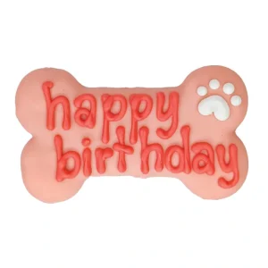 Bosco & Roxy's, Happy Birthday Bone - Pink - Dog Biscuit - Pet Home | The Perfect Pet Supplies Shopping Experience