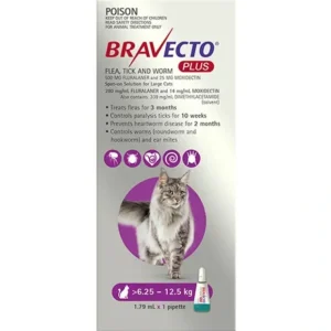 Bravecto Plus for Large Cats (>6.25 12.5kg) Purple - Pet Home | The Perfect Pet Supplies Shopping Experience