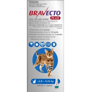 Bravecto Plus for Medium Cats (>2.8-6.25kg) Blue - Pet Home | The Perfect Pet Supplies Shopping Experience