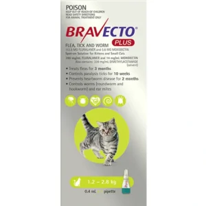 Bravecto Plus for Small Cats (1.2-2.8kg) Green - Pet Home | The Perfect Pet Supplies Shopping Experience