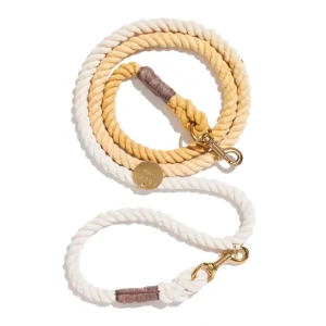 Butterscotch Cotton Rope Dog Leash | Bolt Snaps, Adjustable - Pet Home | The Perfect Pet Supplies Shopping Experience