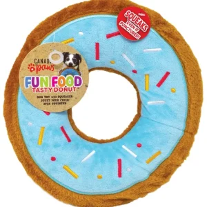 Canada Paws, Tasty Donuts - Blue - 9" - Plush Dog Toy - Pet Home | The Perfect Pet Supplies Shopping Experience