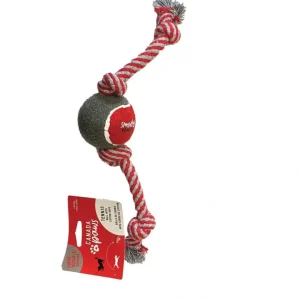 Canada Paws, Tennis Ball Middle Rope - 2.5" - Tug Dog Toy - Pet Home | The Perfect Pet Supplies Shopping Experience