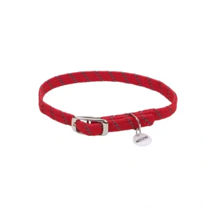 Cat Collar - Reflective Stretch - Red w/Charm - 3/8x10" - Pet Home | The Perfect Pet Supplies Shopping Experience