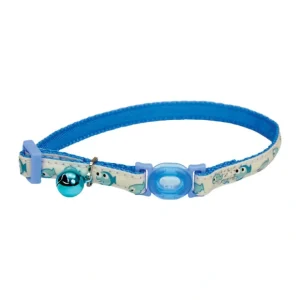 Cat Collar Adjustable Breakaway - Glow Blue Fish 3/8x8-12" - Pet Home | The Perfect Pet Supplies Shopping Experience