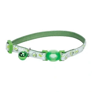 Cat Collar Adjustable Breakaway - Glow Lime Skulls 3/8x8-12" - Pet Home | The Perfect Pet Supplies Shopping Experience