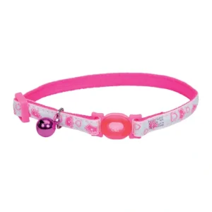 Cat Collar Adjustable Breakaway - Glow Pink Queen 3/8x8-12" - Pet Home | The Perfect Pet Supplies Shopping Experience
