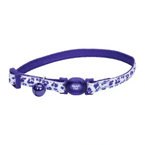 Cat Collar Adjustable Breakaway - Glow Purple Leopard 3/8x8-12" - Pet Home | The Perfect Pet Supplies Shopping Experience