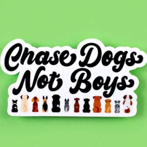 Chase Dogs Not Boys - Funny Dog Mom Vinyl Sticker - Pet Home | The Perfect Pet Supplies Shopping Experience