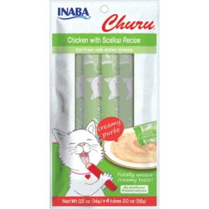 Churu Grain-Free Chicken with Scallop Puree Lickable Cat Treat, 0.5oz - Pet Home | The Perfect Pet Supplies Shopping Experience