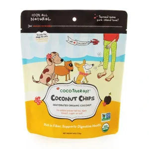 Coco Therapy Organic Coconut Chips - Raw Coconut for dogs, cats, birds (6 oz) - Pet Home | The Perfect Pet Supplies Shopping Experience