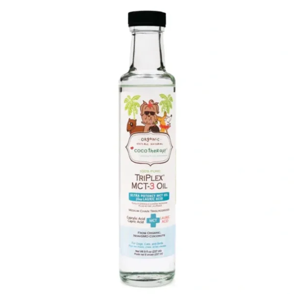 CocoTherapy TriPlex MCT-3 Oil MCT Oil for Dogs, Cats, and Birds (8 oz Glass Bottle) - Pet Home | The Perfect Pet Supplies Shopping Experience