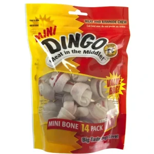 Dingo Rawhide Bone with Meat in the Middle 14-Pack - Pet Home | The Perfect Pet Supplies Shopping Experience