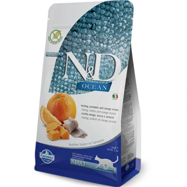 Online Farmina - ND Ocean Herring, Pumpkin Orange Dry Cat Food - Pet Home | The Perfect Pet Supplies Shopping Experience Cats