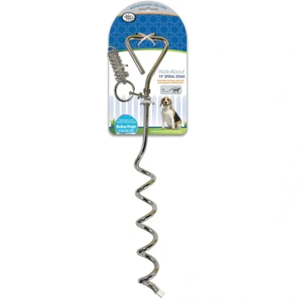 Cheap Four Paws Walk-About Spiral Tie-Out Stake - Pet Home | The Perfect Pet Supplies Shopping Experience Dogs