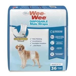 Cheap Four Paws Wee-Wee Disposable Male Dog Wraps (12 Count Medium/Large) - Pet Home | The Perfect Pet Supplies Shopping Experience Dogs