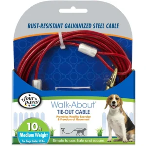 Clearance Four Pawsu00ae Walk-Aboutu00ae Tie-Out Cable - Medium Weight (10-Feet) - Pet Home | The Perfect Pet Supplies Shopping Experience Dogs