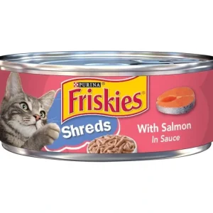 Online Friskies Savory Shreds Salmon in Sauce Canned Cat Food - Pet Home | The Perfect Pet Supplies Shopping Experience Cats