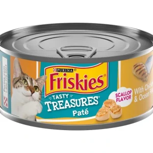 Discount Friskies Tasty Treasures Pate Chicken, Ocean Fish &Scallop Canned Cat Food - Pet Home | The Perfect Pet Supplies Shopping Experience Cats