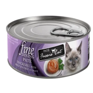 Cheap Fussie Cat Fine Dining - Pate - Mackerel with Beef Entree in Gravy Canned Cat Food (2.82 oz (80g) Can) - Pet Home | The Perfect Pet Supplies Shopping Experience Cats