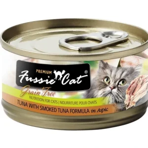 Clearance Fussie Cat Premium Grain Free Tuna with Smoked Tuna in Aspic Canned Cat Food - Pet Home | The Perfect Pet Supplies Shopping Experience Cats