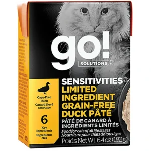 Discount GO! SOLUTIONS, SENSITIVITIES Limited Ingredient Grain Free Duck Pâté for cats - Wet Cat Food - Pet Home | The Perfect Pet Supplies Shopping Experience Cats