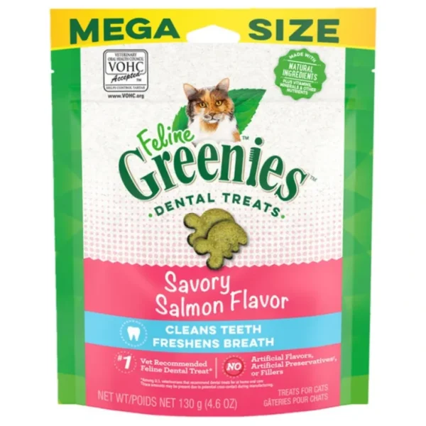 Hot Greenies Feline Salmon Dental Treats 130g - Pet Home | The Perfect Pet Supplies Shopping Experience Cats