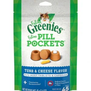 Hot Greenies Pill Pockets Tuna &Cheese Flavored Feline Cat Treats - Pet Home | The Perfect Pet Supplies Shopping Experience Cats