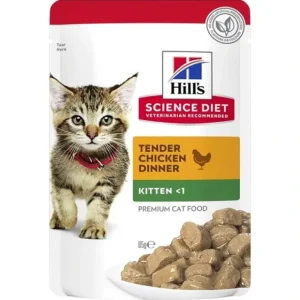 Sale Hills Feline Kitten Tender Chicken Pouches 85g x 12 Healthy Development - Pet Home | The Perfect Pet Supplies Shopping Experience Cats