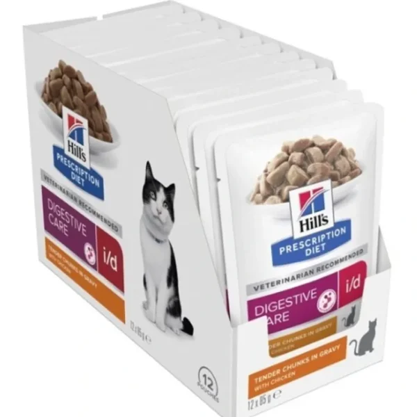 Cheap Hills Prescription Diet Feline i/d Pouches Digestive Care Chicken Wet Cat Food 85gm x 12 - Pet Home | The Perfect Pet Supplies Shopping Experience Cats