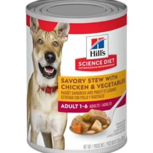 Clearance Hill's Science Diet - Adult Savory Stew with Chicken Vegetables Wet Dog Food - Pet Home | The Perfect Pet Supplies Shopping Experience Dogs