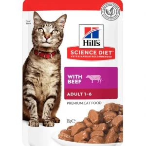 Store Hills Science Diet Adult Beef Cat Food 12x85g Pouches - Pet Home | The Perfect Pet Supplies Shopping Experience Cats