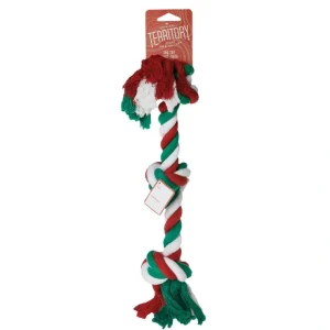 Best Holiday Striped Rope - 3 Knot Tug Toy - Pet Home | The Perfect Pet Supplies Shopping Experience Pet Toys