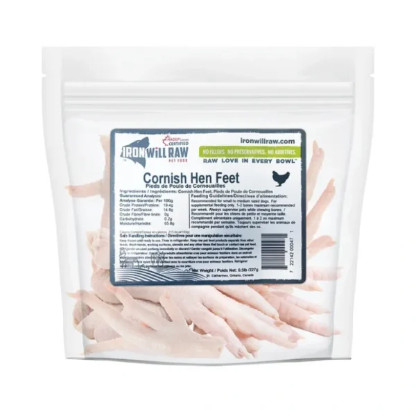 New Iron Will Raw, Cornish Hen Feet - .5 lb - Pet Home | The Perfect Pet Supplies Shopping Experience Cats