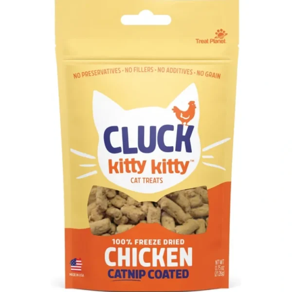 Hot Kitty Kitty Cluck 100 % Freeze Dried Chicken Treat with Catnip Coating - Pet Home | The Perfect Pet Supplies Shopping Experience Cats