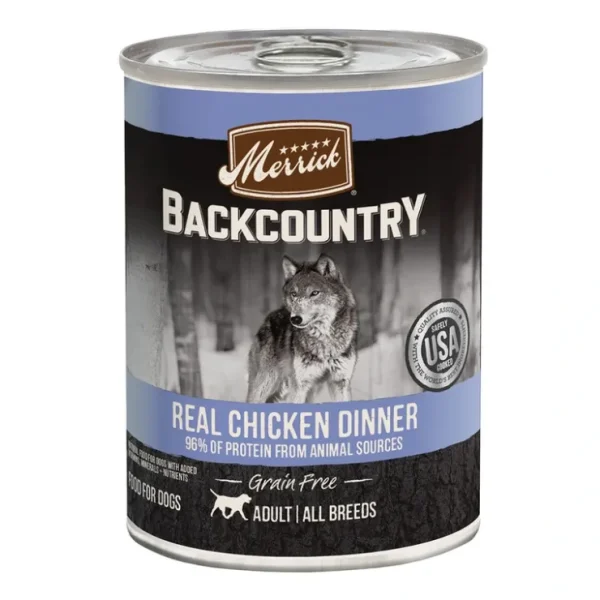 Best Merrick, Backcountry 96% Real Chicken Recipe - 12.7 oz - Wet Dog Food - Pet Home | The Perfect Pet Supplies Shopping Experience Dogs