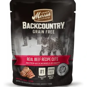 Store Merrick Backcountry Grain Free Real Beef Cuts Recipe Cat Food Pouch - Pet Home | The Perfect Pet Supplies Shopping Experience Cats