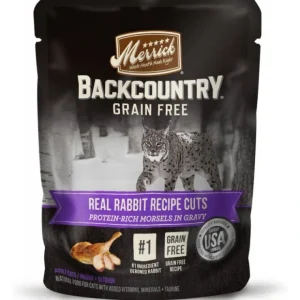 Discount Merrick Backcountry Grain Free Real Rabbit Cuts Recipe Cat Food Pouch - Pet Home | The Perfect Pet Supplies Shopping Experience Cats