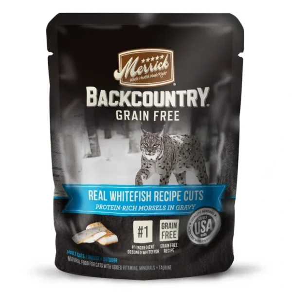 Fashion Merrick Backcountry Grain Free Real Whitefish Cuts Recipe Cat Food Pouch - Pet Home | The Perfect Pet Supplies Shopping Experience Cats