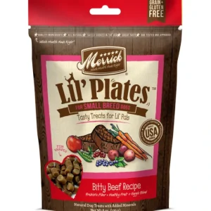Clearance Merrick Lil' Plates Grain Free Bitty Beef Dog Treats - Pet Home | The Perfect Pet Supplies Shopping Experience Dogs