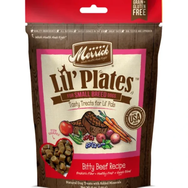 Clearance Merrick Lil' Plates Grain Free Bitty Beef Dog Treats - Pet Home | The Perfect Pet Supplies Shopping Experience Dogs